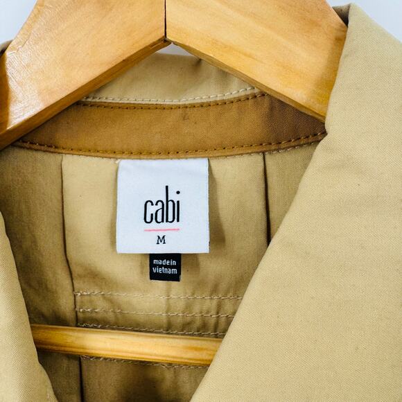 Cabi Mason Jacket Tan Cotton Nylon Utility Blazer Button-Down Pockets Size M - Picture 4 of 6